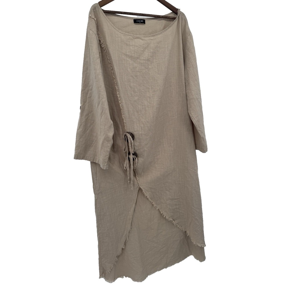 CHICME Boho lagenlook artsy art to wear festival beachy cover up 2X Fringe Sheer